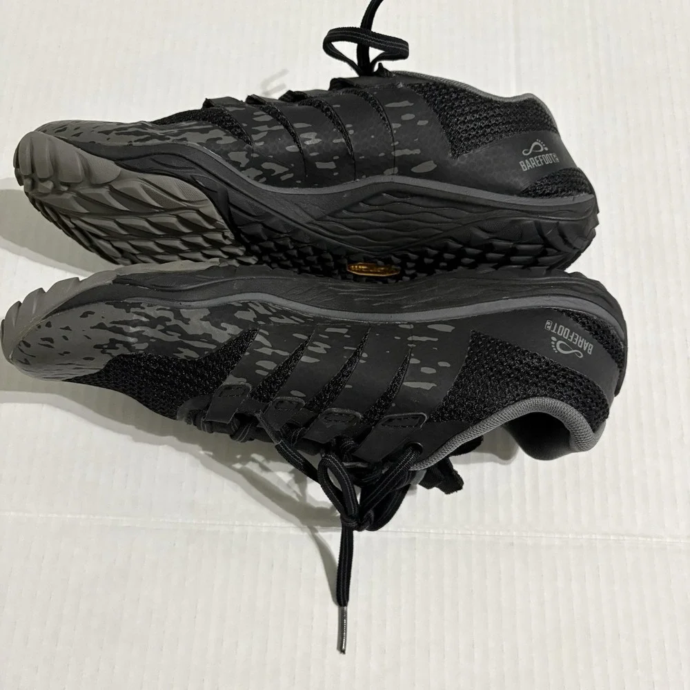 Merrell Trail Glove 5 Women's 8 Black Gray Barefoot Trail Running Shoes Vibram